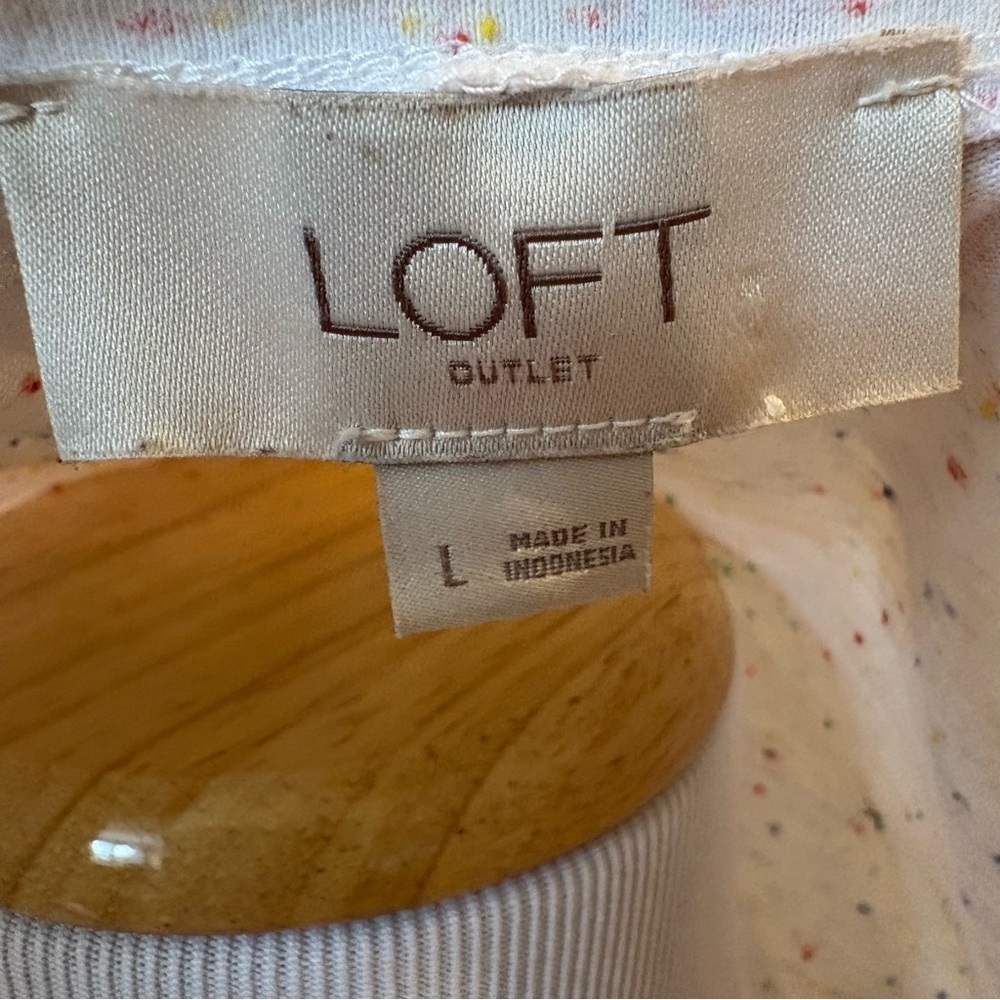LOFT Confetti Party Casual Tee Wmn’s Sz L - Picture 7 of 8